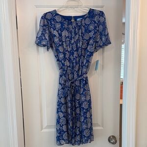 CeCe Blue and White Floral Mini Dress